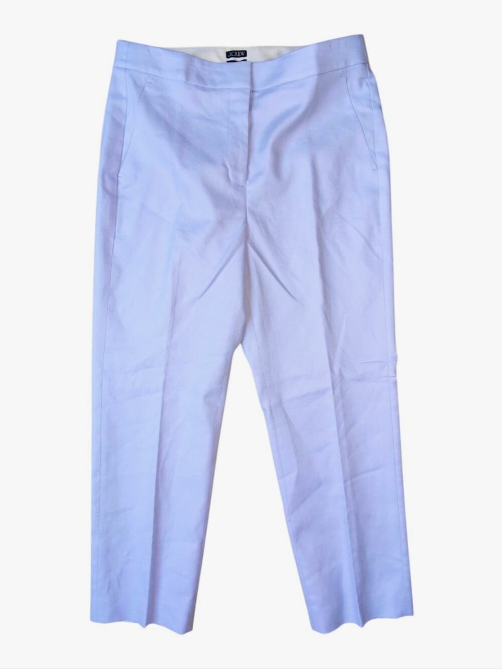 J.Crew Kate Linen Blend Trouser Pants Lavender Lined Straight Leg Women's Size 8
